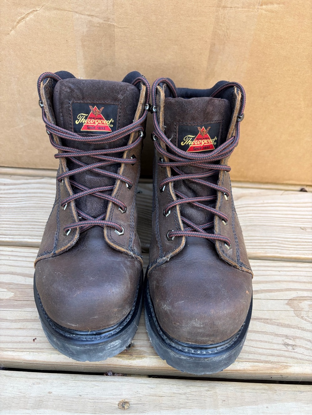 Thorogood Brown Leather Work Boots — Men's Durable Lace-Up